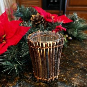 Festive Twig Candle Holder and Candle